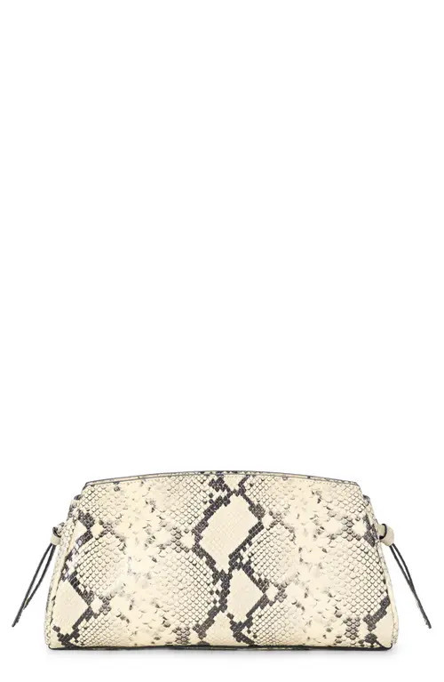 STAUD Maude Convertible Leather Clutch in White Snake at Nordstrom | Nordstrom