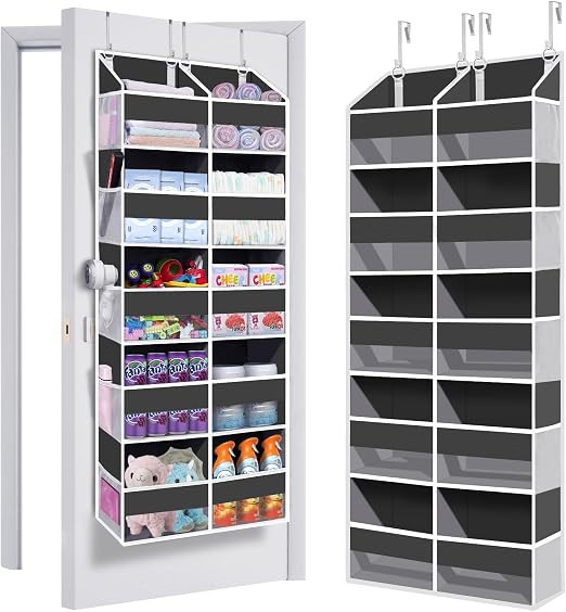 Heavy Duty Over The Door Organizer 5 Tiers, Extra Large Behind Door Storage of 10 Big Front & 10 ... | Amazon (US)