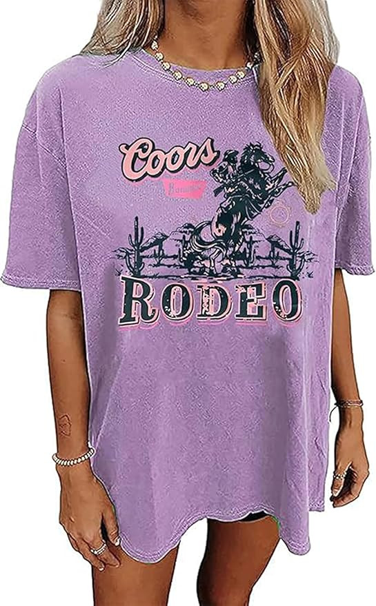 Wild West Cowboy T Shirt Women Vintage Rodeo Shirts Cowboy Graphic Tee Oversized Country Music Sh... | Amazon (US)