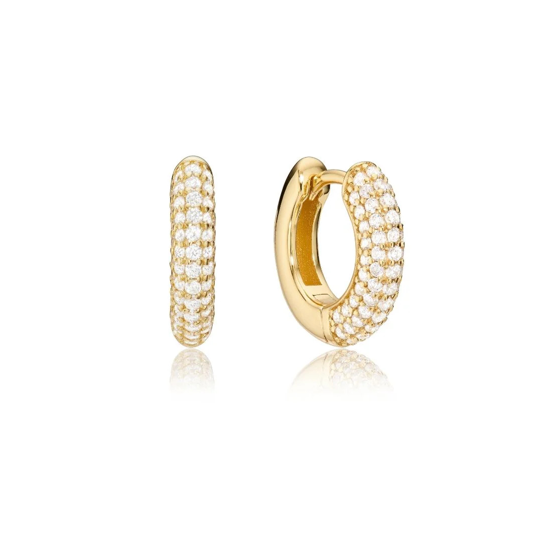 Gold Diamond Style Chunky Cluster Hoop Earrings | Lily & Roo