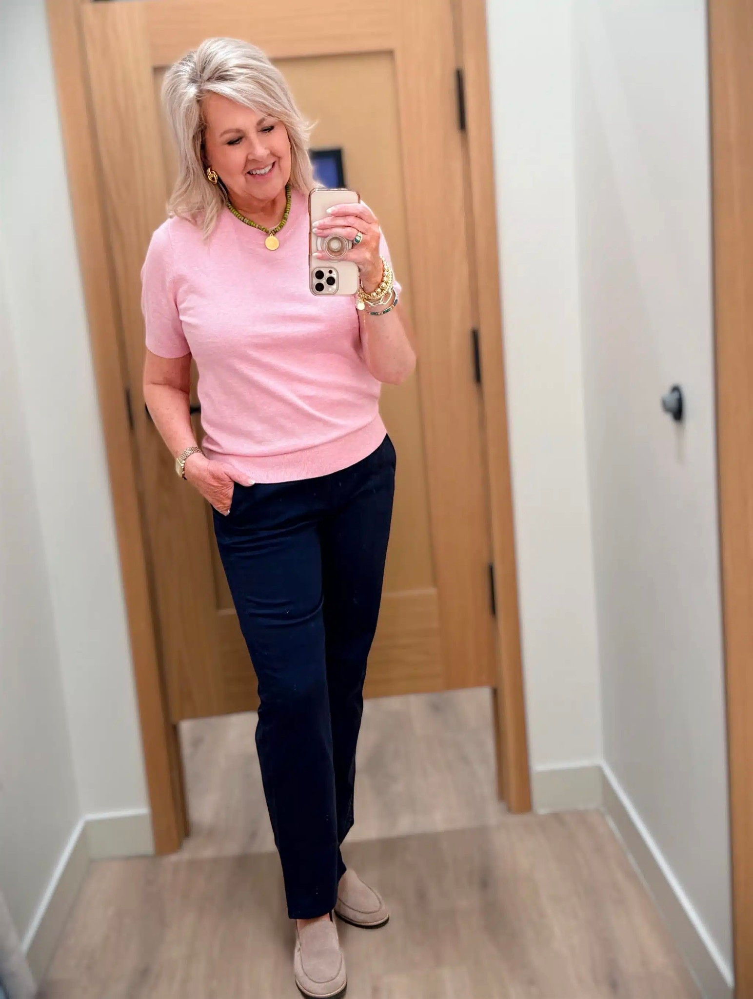 My chinos and sweater are both from J. Crew Factory and staples for any work wardrobe. My pink sweater is a basic I will wear over and over! It comes in multiple colors and I’m wearing a size large. My chinos are size 8. 

#LTKWorkwear #LTKSpringSale #LTKootd