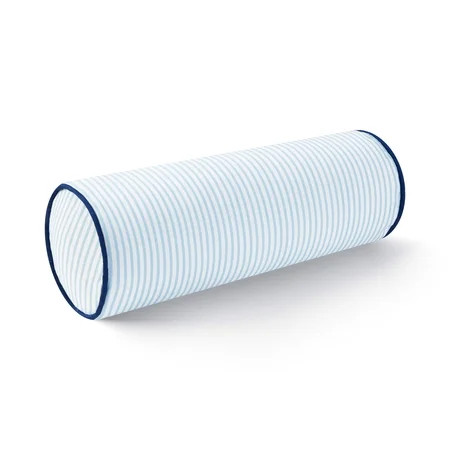Hofdeco Premium Coastal Hampton Style Patio Indoor Outdoor Bolster Pillow Cover Only, 6"x20" Water Resistant for Backyard, Couch, Blue Stripe | Walmart (US)