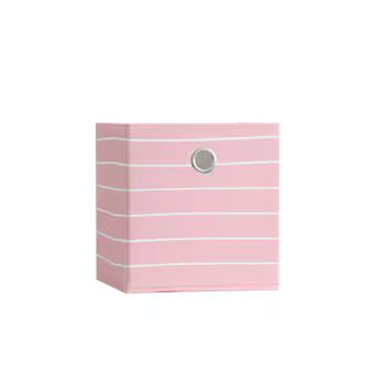 Style Selections 10.5-in W x 11-in H x 10.5-in D Pink Stripe Fabric Collapsible Bin | Lowe's