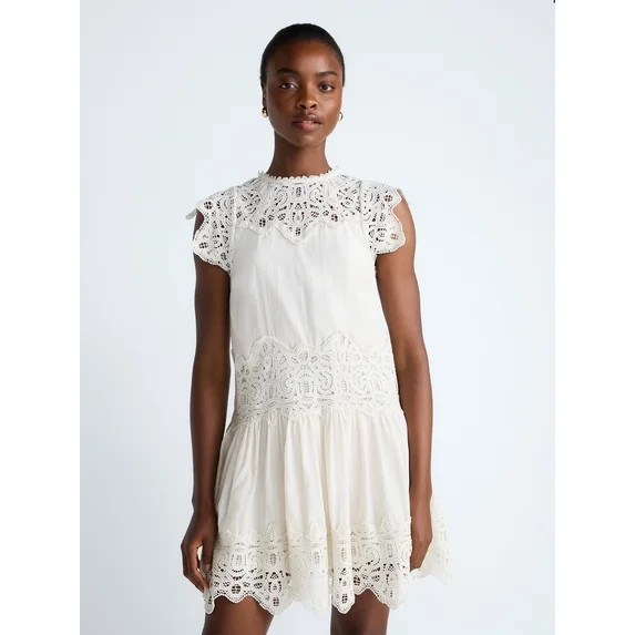 Scoop Women's and Women's Plus Crochet Mini Dress, Sizes XS-4X - Walmart.com | Walmart (US)