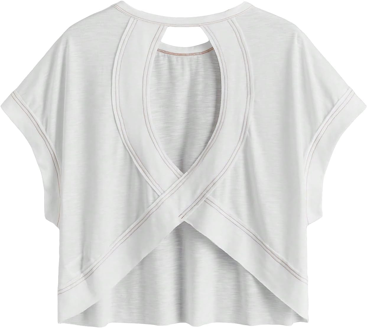 SOLY HUX Women Open Back Tops Workout Backless Tee Casual Athletic Shirts Short Sleeve Oversized Gym T Shirt | Amazon (US)