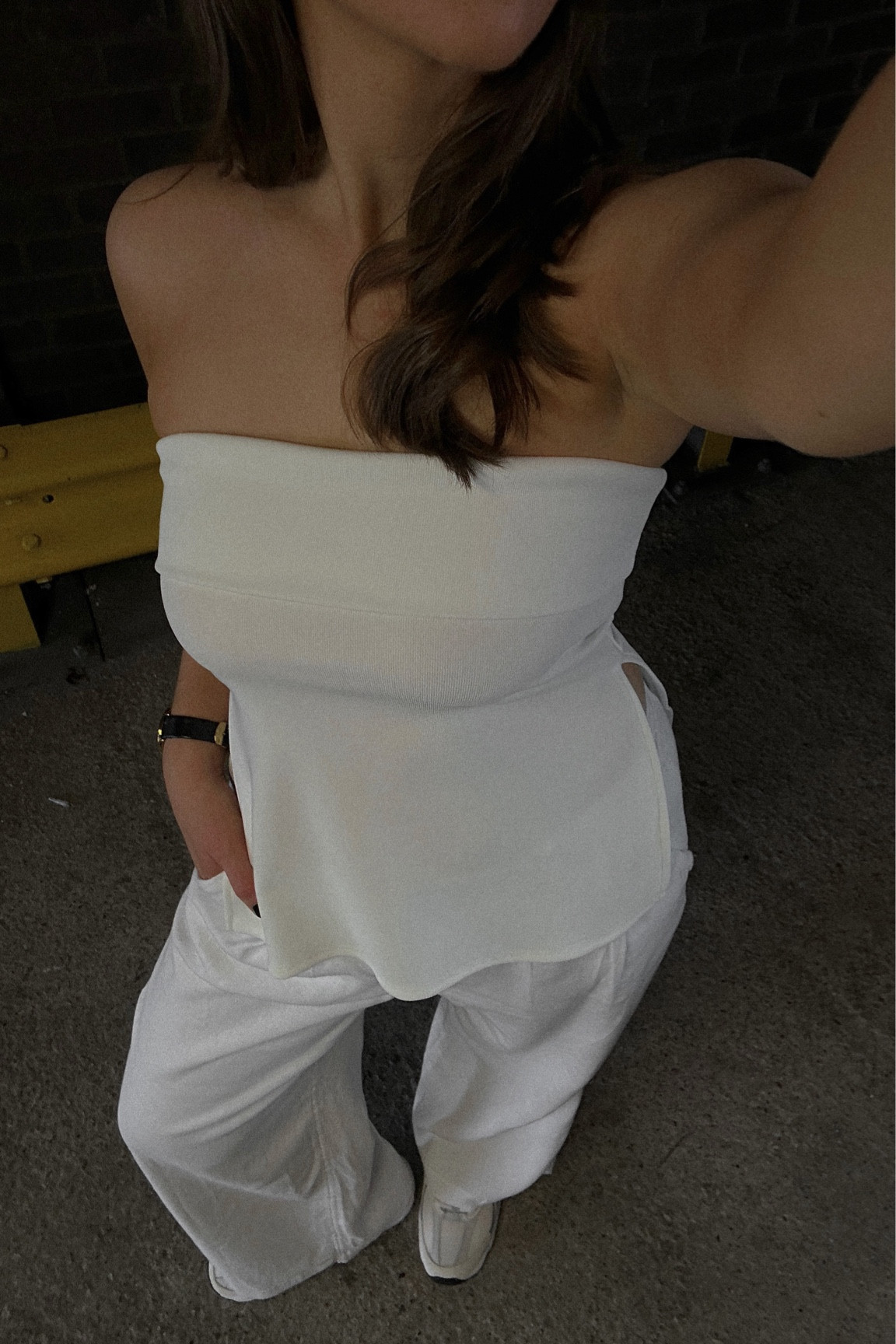 white bandeau top
white wide leg trousers
white new balance trainers

simple outfits, elegant outfits, going out, causal fits 

#LTKSeasonal