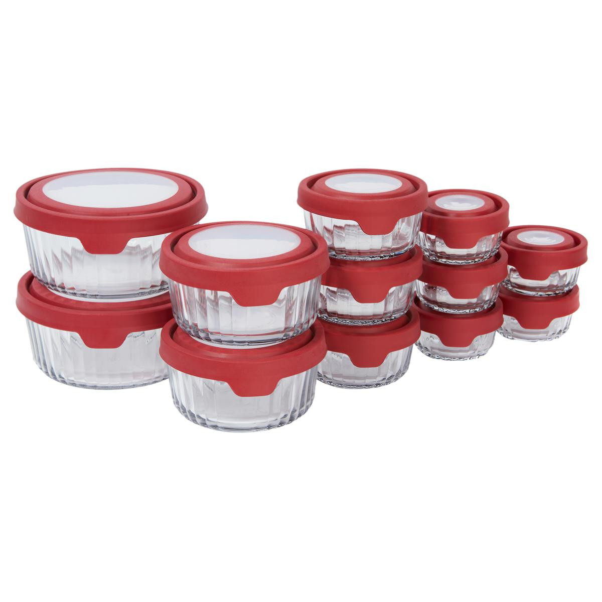 Anchor Hocking 24-piece TrueSeal Sculpted Glass Food Storage Set | HSN