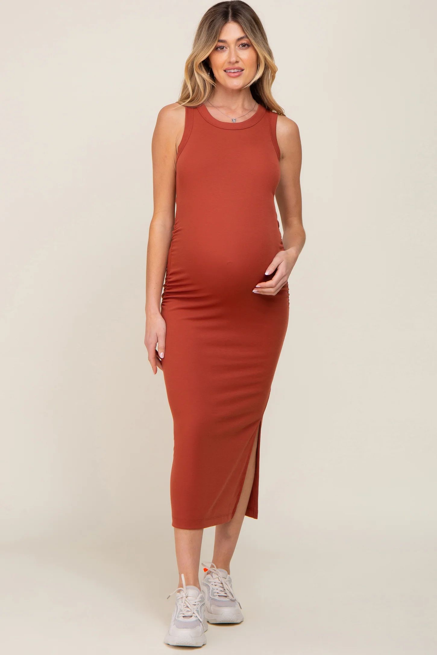 Emerald Fitted Maternity Midi Dress | PinkBlush Maternity