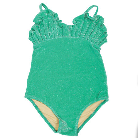 Green Shimmer Mermaid Girls One Piece Swimsuit 6m-8 | Shade Critters