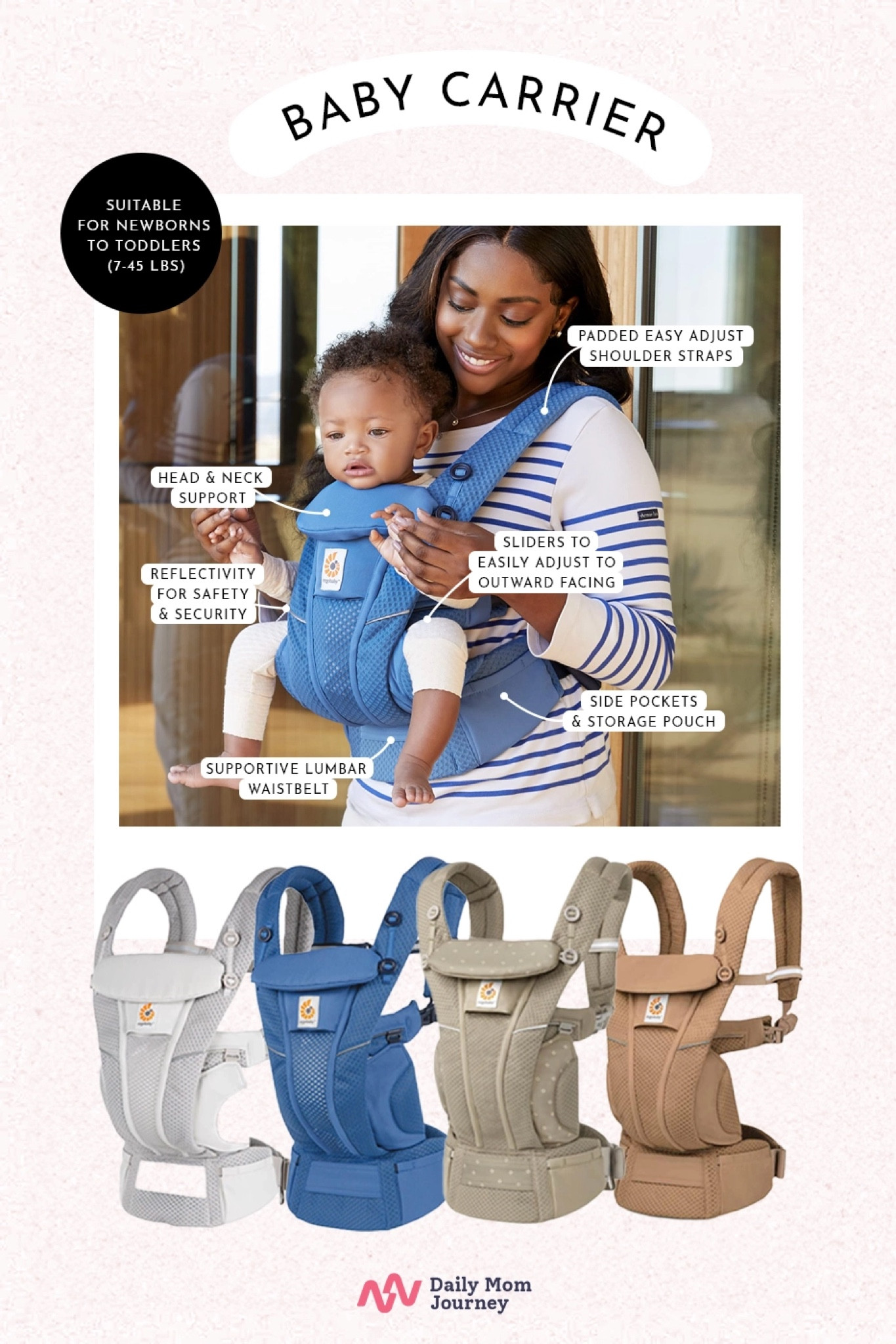 Mom Style: Matching her blue striped jumper with a blue baby carrier from ErgoBaby, mom is ready for the day in style. #outfitoftheday #blueoutfit

#LTKBaby #LTKKids #LTKFamily