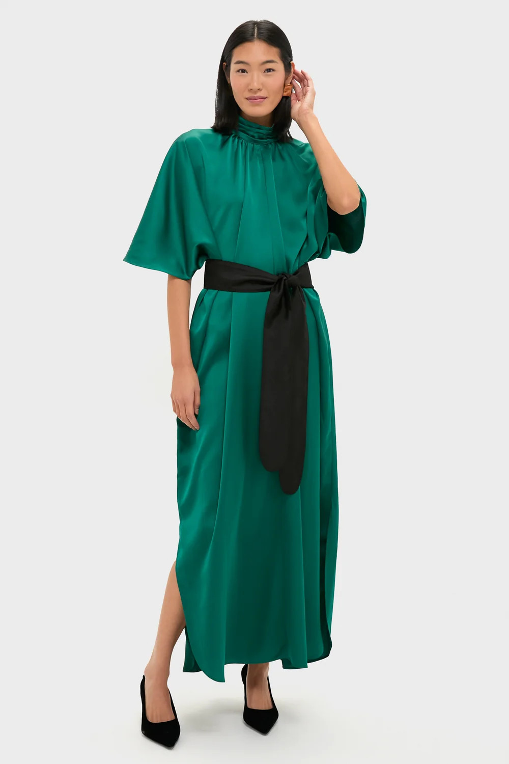 Green Satin Patricia Maxi Dress | Tuckernuck (US)