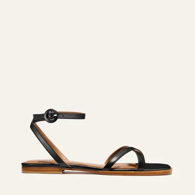 The Flat Sandal - Black Nappa | Margaux