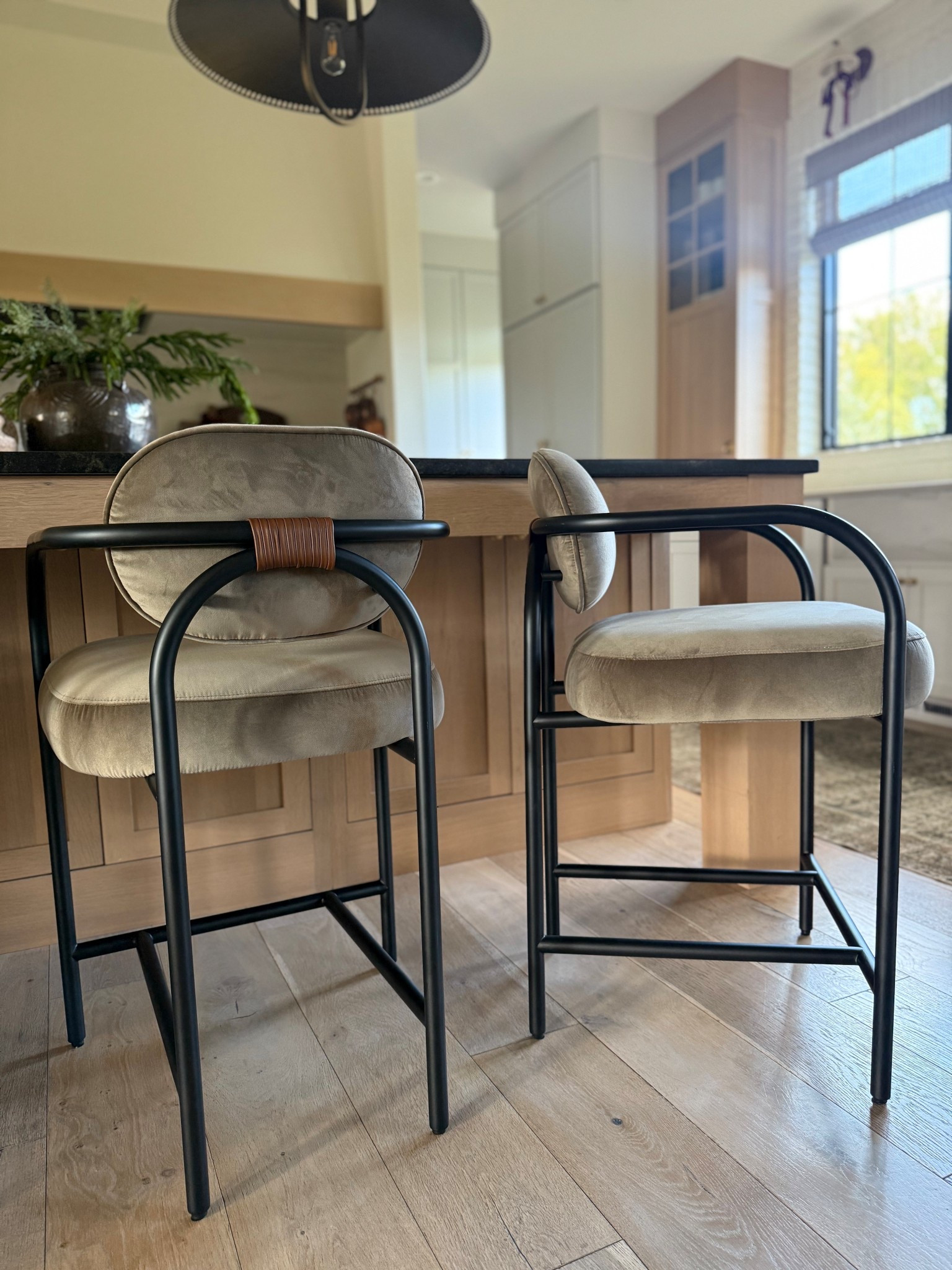 Prettiest fabric and metal counter stools! 

#LTKU #LTKSaleAlert #LTKHome