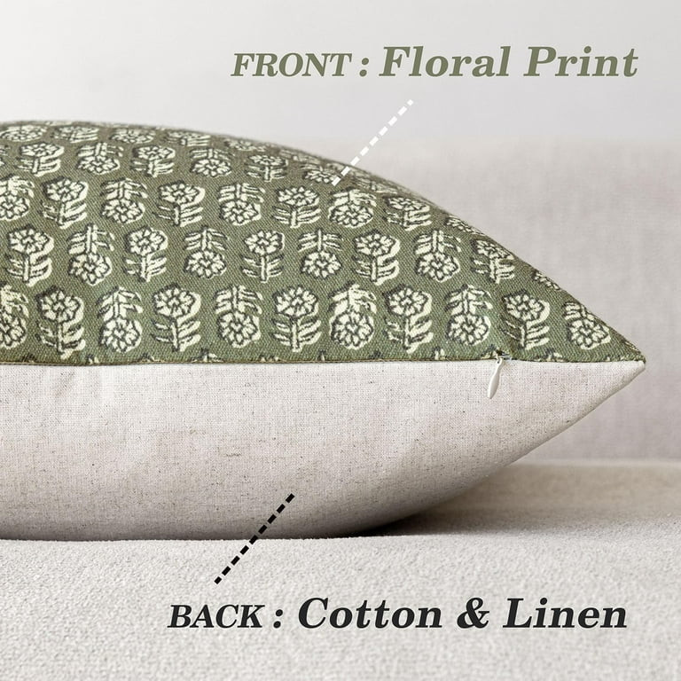 Vintage Floral Pillow Covers Set of 2 Neutral 18x18 inch Farmhouse Cushions For Boho Home Deco, G... | Walmart (US)