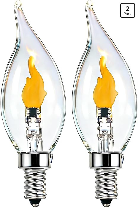Flickering Light Bulbs E12 Base LED Fire Effect Flicker Flame, LED Flame Bulb for Decoration, 2 P... | Amazon (US)