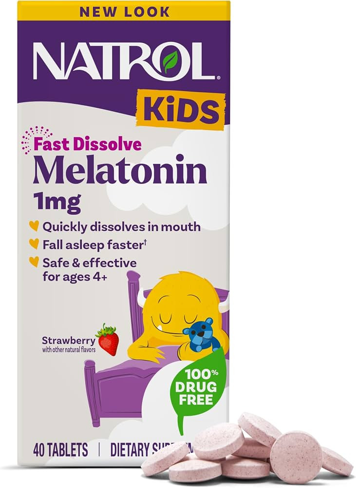 Natrol Kids Fast Dissolve Melatonin 1 mg, Dietary Supplement for Restful Sleep, Sleep Tablets for... | Amazon (US)