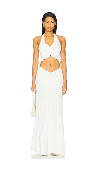 MORE TO COME Noelle Maxi Skirt Set in White. - size XL | Revolve Clothing (Global)