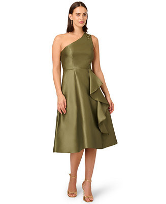 Adrianna Papell Women's One-Shoulder Fit & Flare Midi Dress - Macy's | Macy's