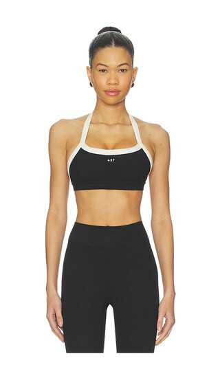 437 The Halter Sports Bra in Black,Cream. - size L | Revolve Clothing (Global)