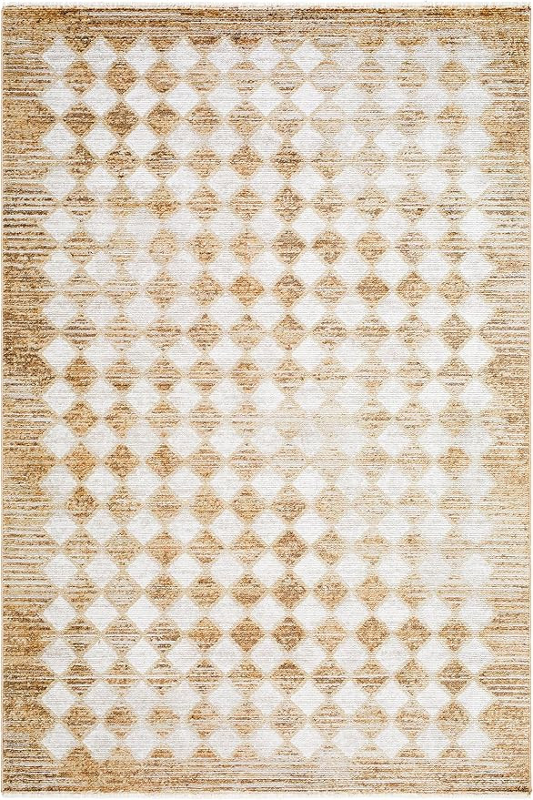 Livabliss x Galey Alix Myrtle Avenue V Vintage Checkerboard Area Rug, 6'7" x 9' (7' x 9'), Taupe ... | Amazon (US)