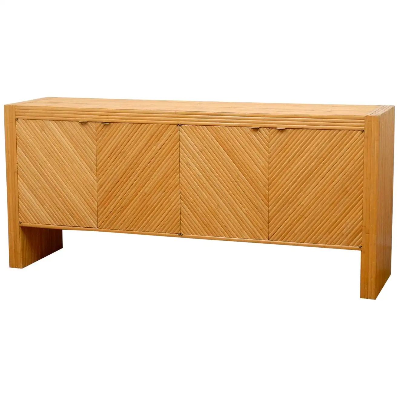 Stellar Bamboo Buffet or Credenza in the Style of Milo Baughman | 1stDibs