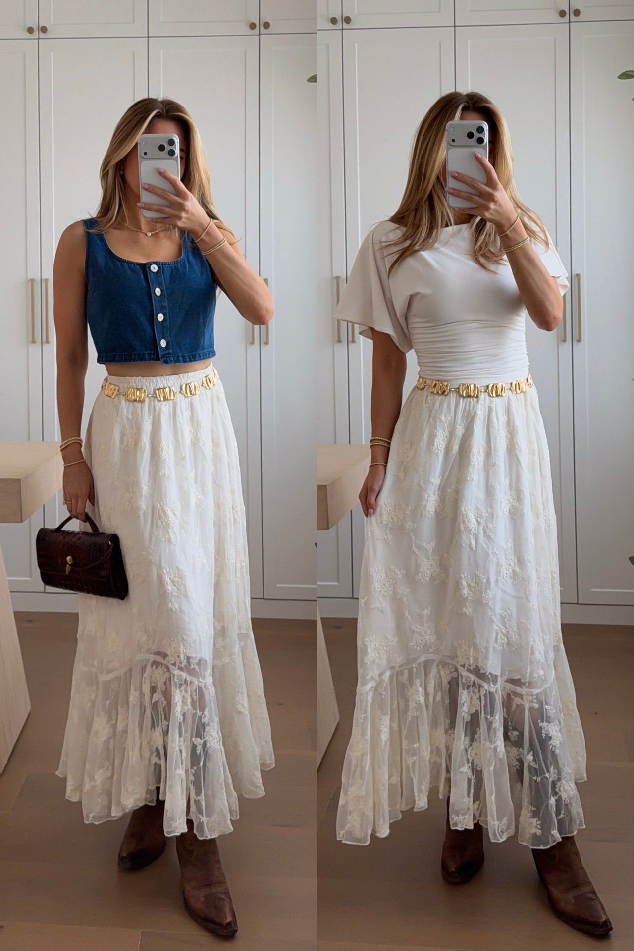 tops: xs // skirt: xs — obsessed with this lace skirt!!! styled it western here, but it would be so cute paired with a sweater for family photos this fall or winter!

amazon finds, western, country concert outfits, michele jaliene

#LTKootd #LTKSeasonal #LTKPetite