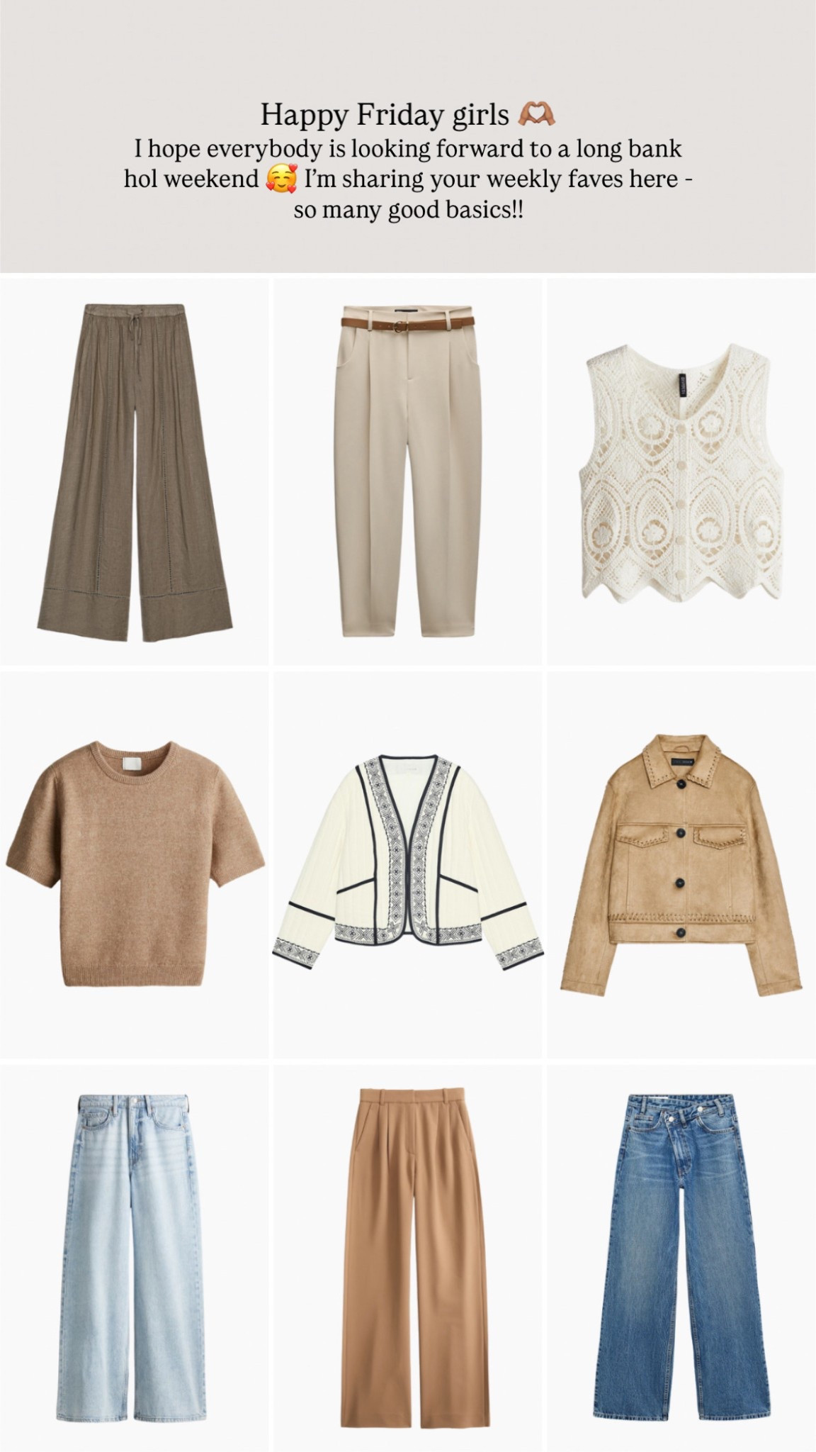 Your weekly faves - I can’t believe it’s Friday already!! 🫶🏽 

#LTKsummer #LTKstyletip #LTKspring