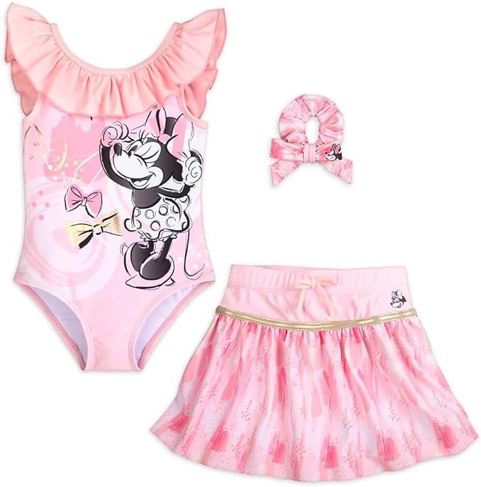 Disney Minnie Mouse Deluxe Three-Piece Swimsuit for Girls | Amazon (US)