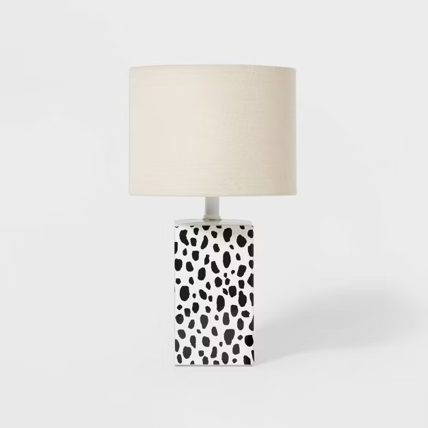 Leopard Base Lamp with Cylinder Shade Black/White - Pillowfort™ | Target