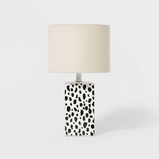 Leopard Base Lamp with Cylinder Shade Black/White - Pillowfort™ | Target
