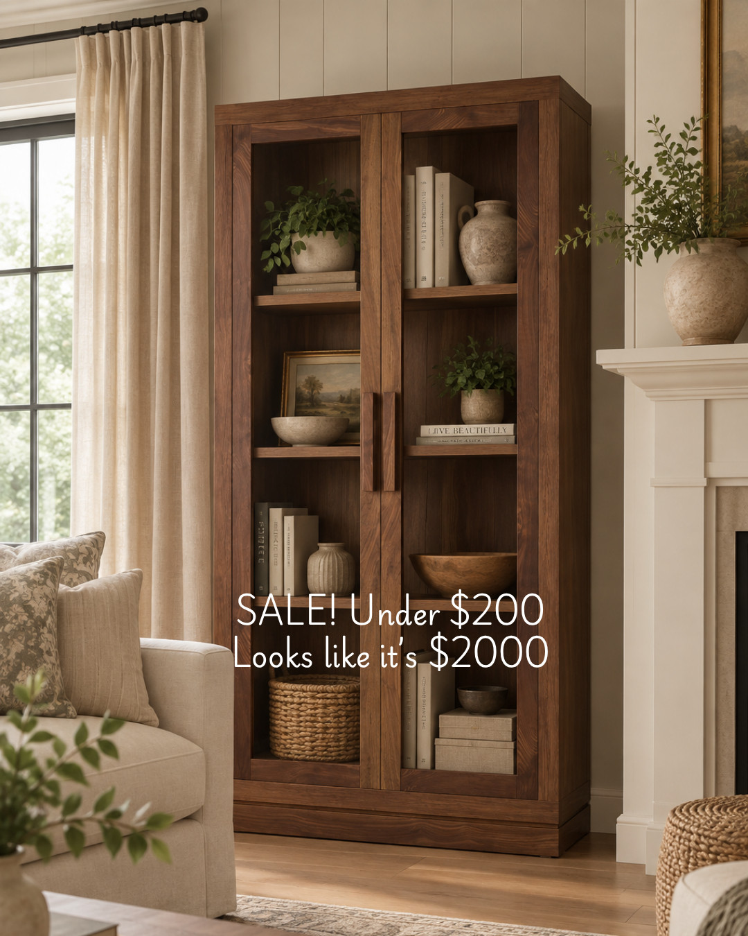 This bookcase is giving warm, collected & cozy 🤎

I love how the rich wood instantly adds warmth to a room while the glass doors keep everything feeling light and styled. Fill it with your favorite books, baskets, pottery & a few pretty pieces for that collected-over-time look.

Such a beautiful way to add storage without sacrificing style. 🏡✨ 

 #LTKHome #LTKSaleAlert