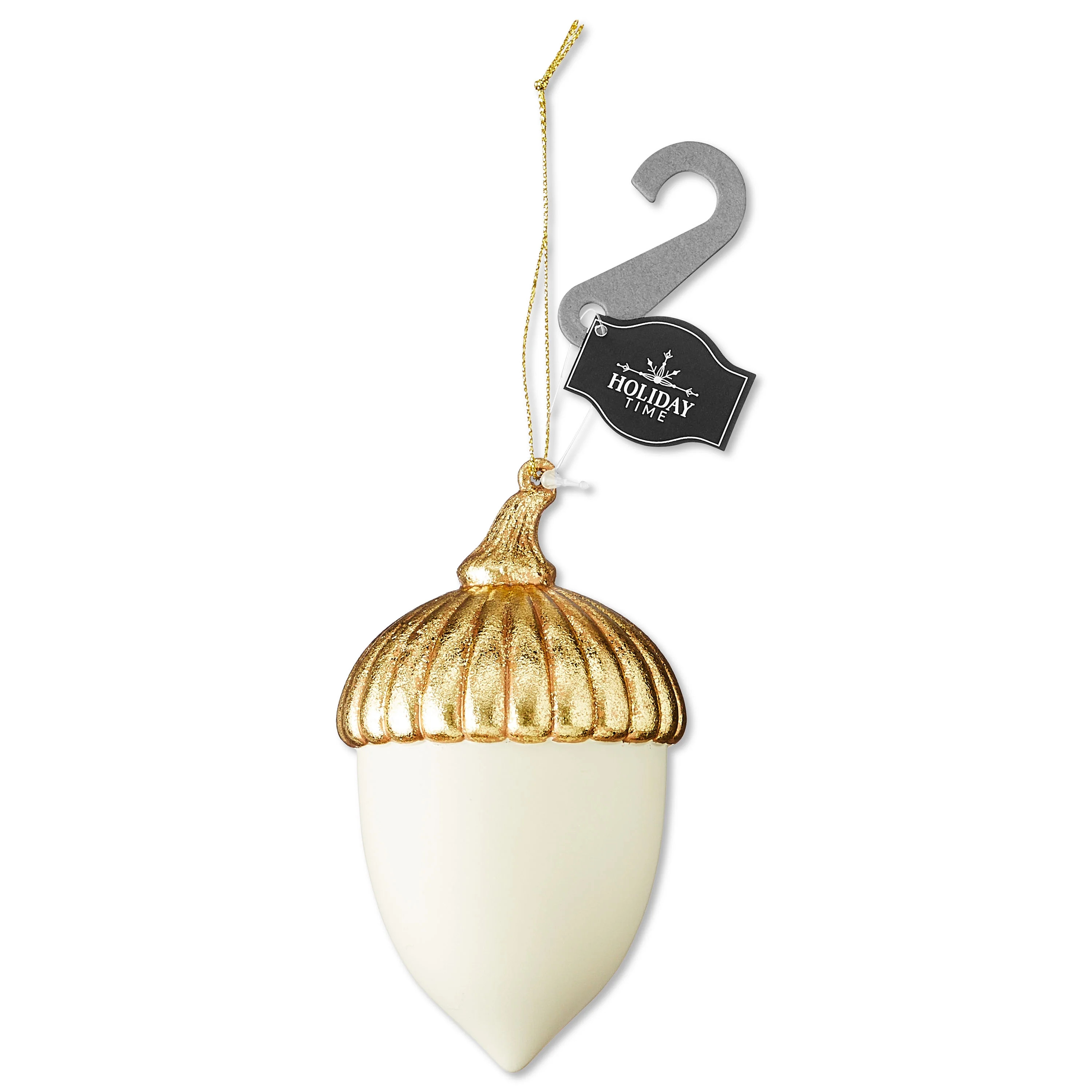 Gold and White Acorn Christmas Ornament, 4.5", by Holiday Time | Walmart (US)