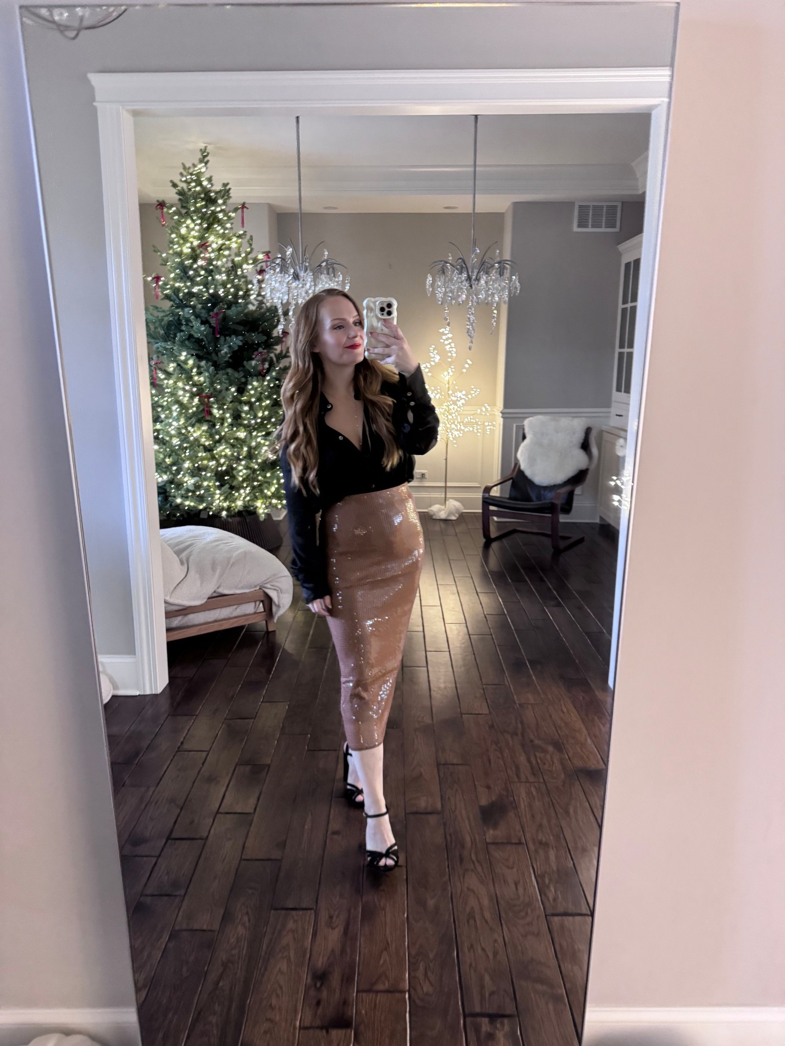 Full outfit details from cocktails with the girls today 

Holiday style, sequin skirt, silk blouse, thistle and spire playsuit, Christmas, red lips

#LTKootd #LTKSeasonal #LTKHoliday