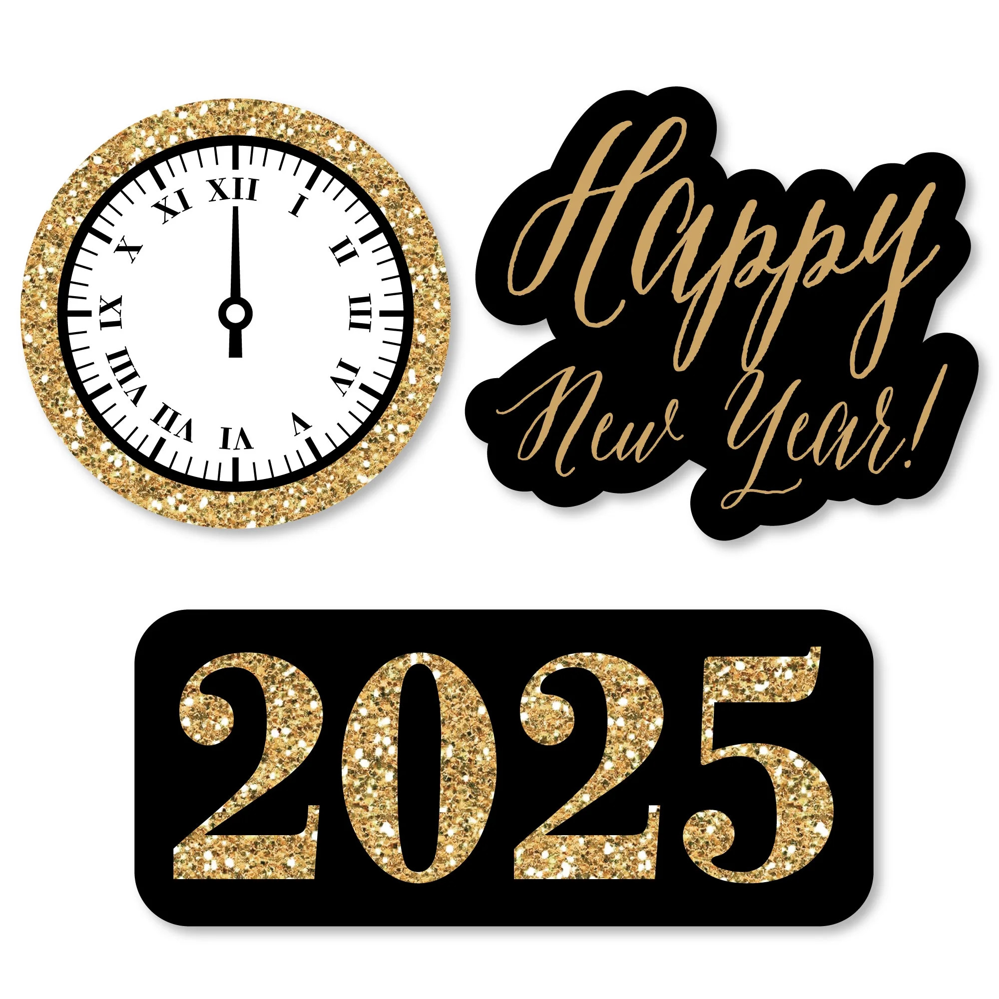 Big Dot of Happiness New Year's Eve - Gold - DIY Shaped 2025 New Years Eve Party Cut-Outs - 24 Co... | Walmart (US)