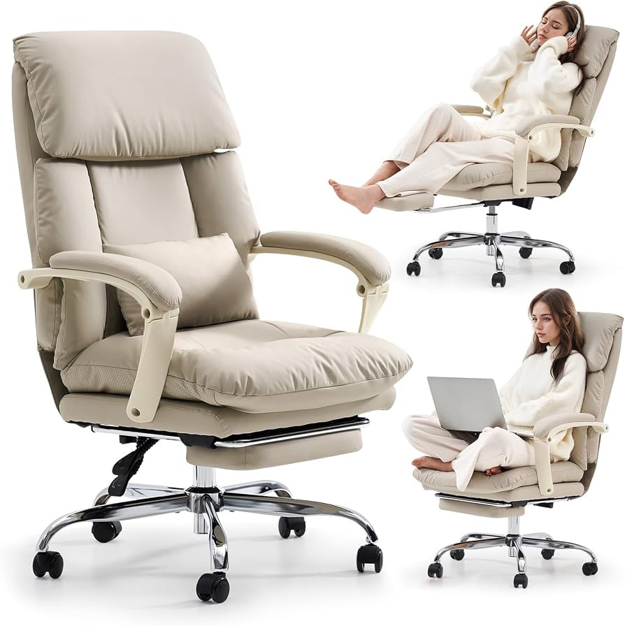 EMIAH Office Chair with Foot Rest, Ergonomic Executive Office Chair with Arms, Reclining High Bac... | Amazon (US)