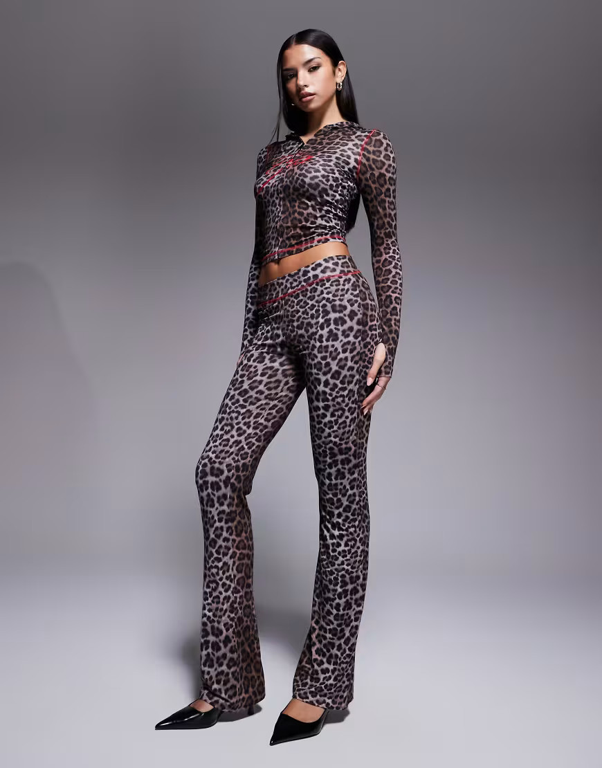I.AM.GIA Blare logo back print contrast stitch track pants in dark leopard print - part of a set-Multi | ASOS (Global)