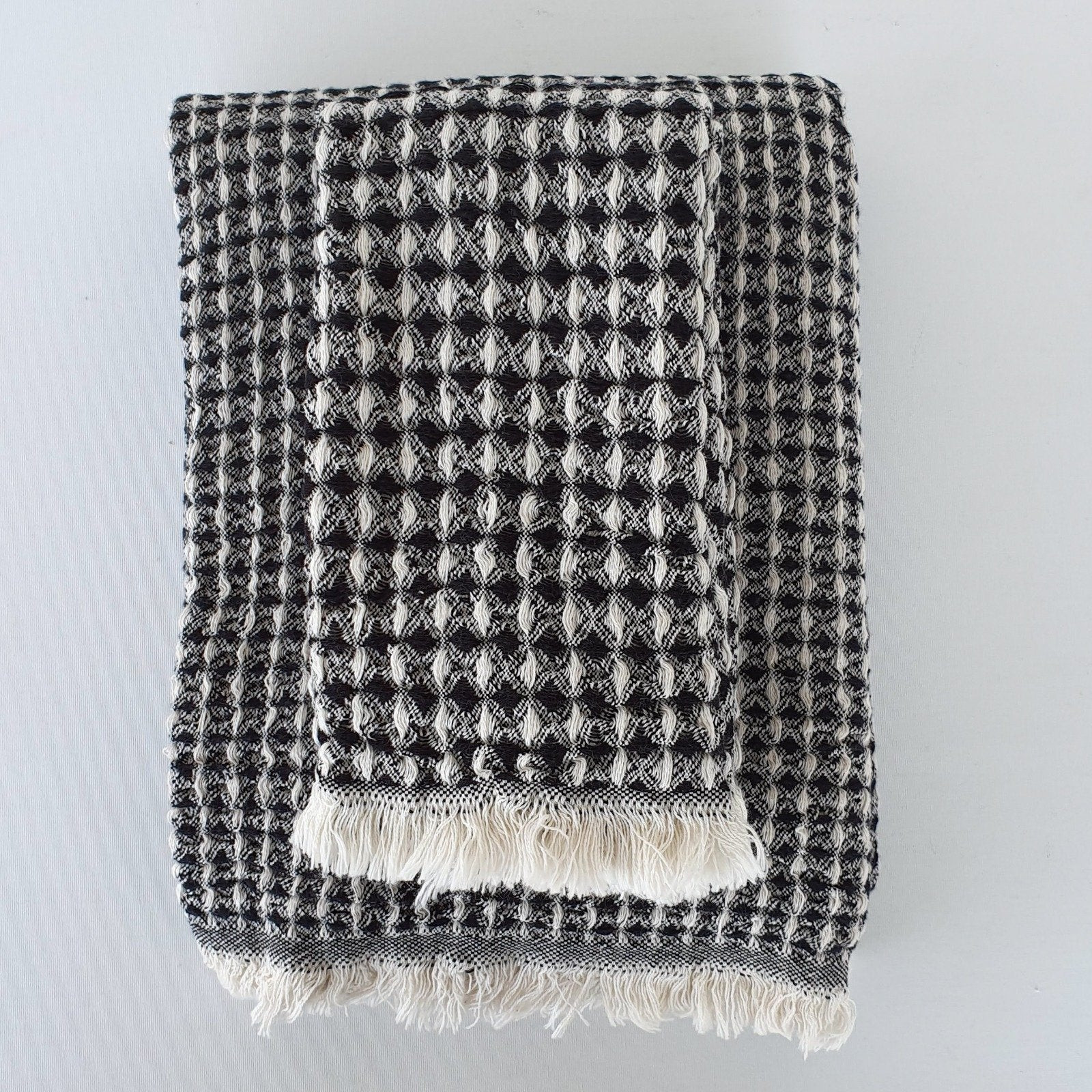 Isla Waffle Weave 100% Cotton Turkish Hand and Kitchen Towel | The Loomia