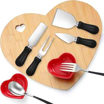 Maxcheck 9 Pcs Heart Shaped Charcuterie Board and Serving Set Including Bamboo Cutting Board Hear... | Amazon (US)