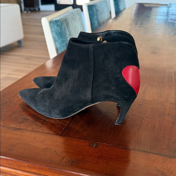 Dioramour Christian Dior Black Ankle Boots with Red Heart Accent 39 | Poshmark