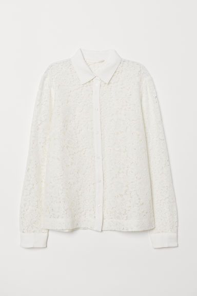 H & M - Lace Blouse - White | H&M (US + CA)
