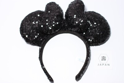 Tokyo Disney Resort Headband Ears Minnie Mouse Black Sequin Japan | eBay US