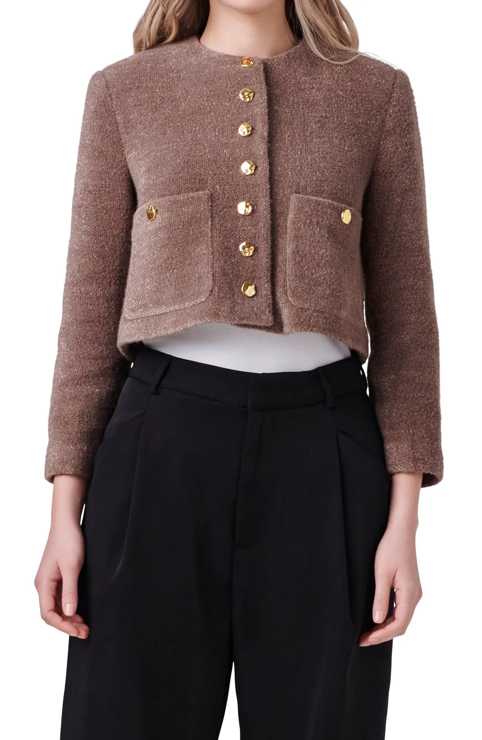 English Factory Crop Knit Jacket | Nordstrom | Nordstrom