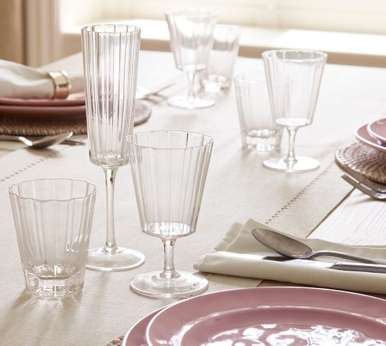 Fluted Glass Champagne Flutes | Pottery Barn (US)