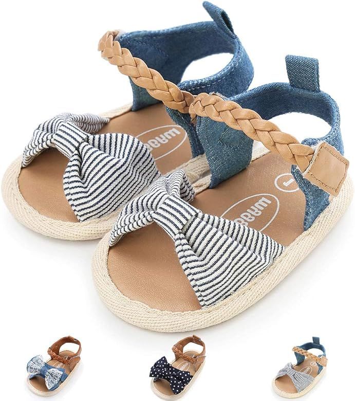Baby Girl Sandals Anti-Slip Sole Summer First Walkers Newborn Shoes Infant Sandals Girls | Amazon (US)