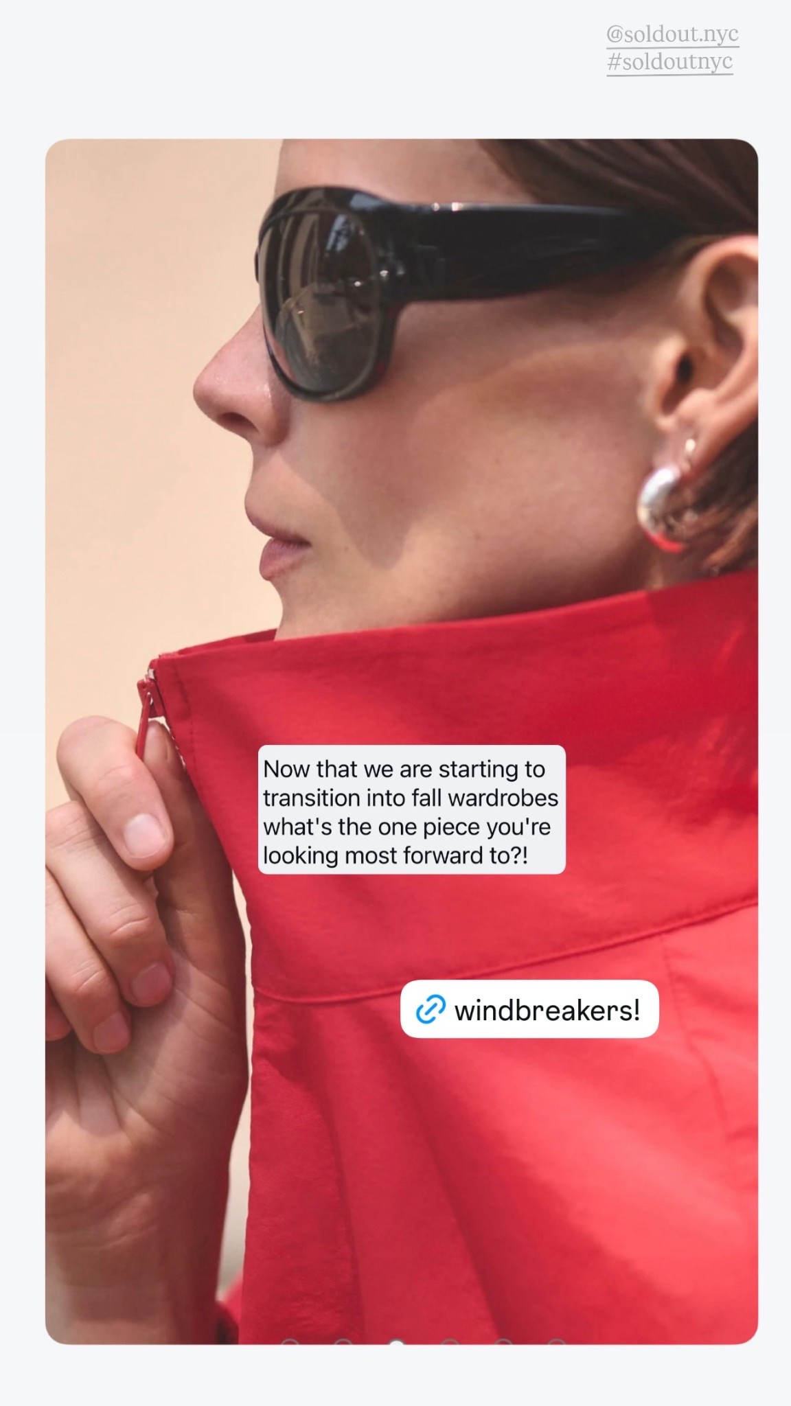 soldout.nyc windbreaker in iconic red

also comes in navy!

#LTKSeasonal #LTKootd #LTKgrwm
