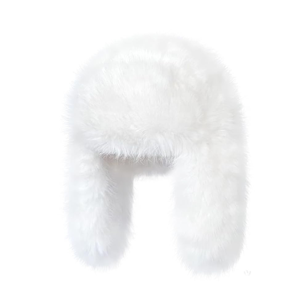 Luxurious Faux Mink Fur Ladies Trapper Hat，Pure Color Simplistic Women’s Winter Hat，Furry U... | Amazon (US)