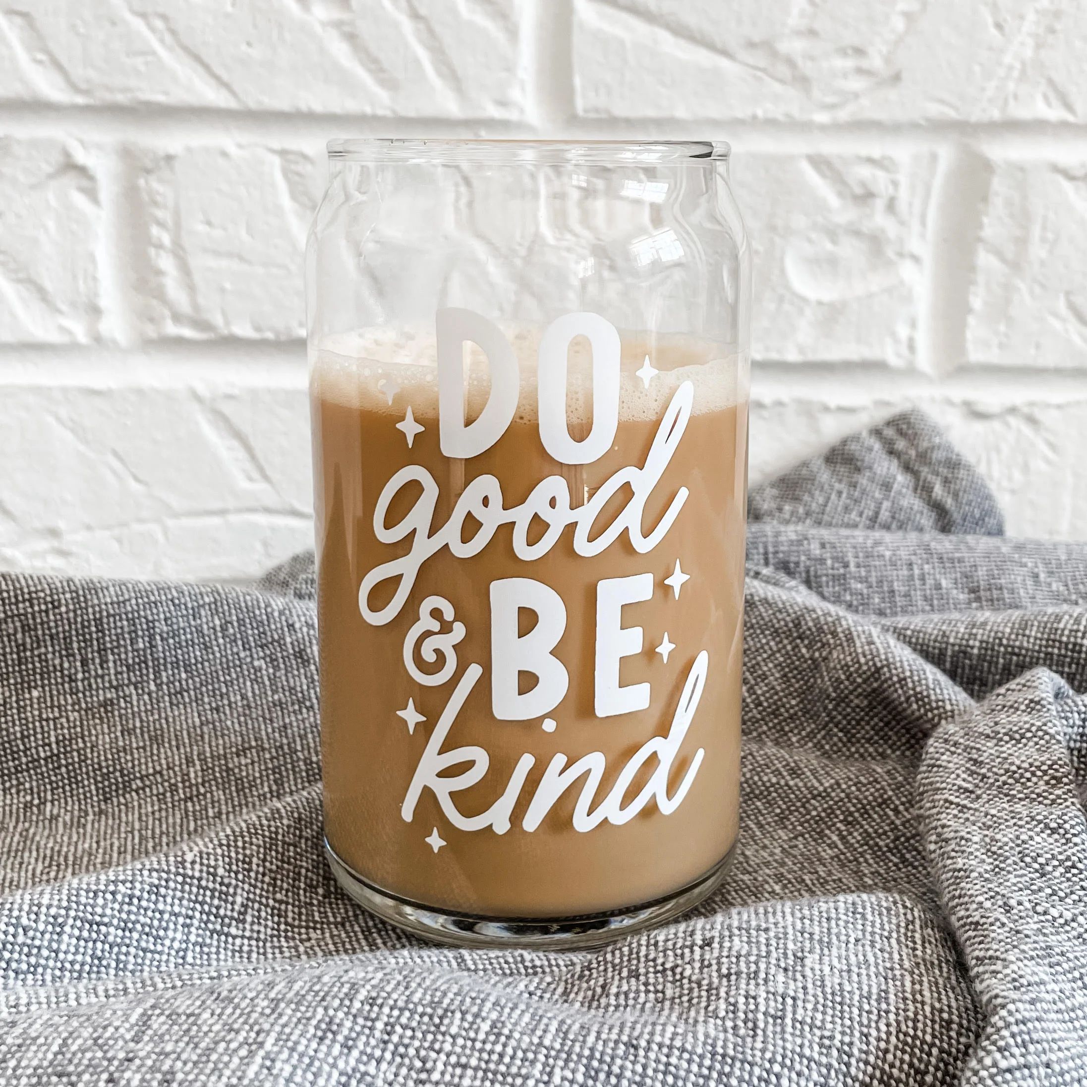 Do Good and Be Kind Can Glass - Specialty Cup | Sweet Mint Handmade Goods