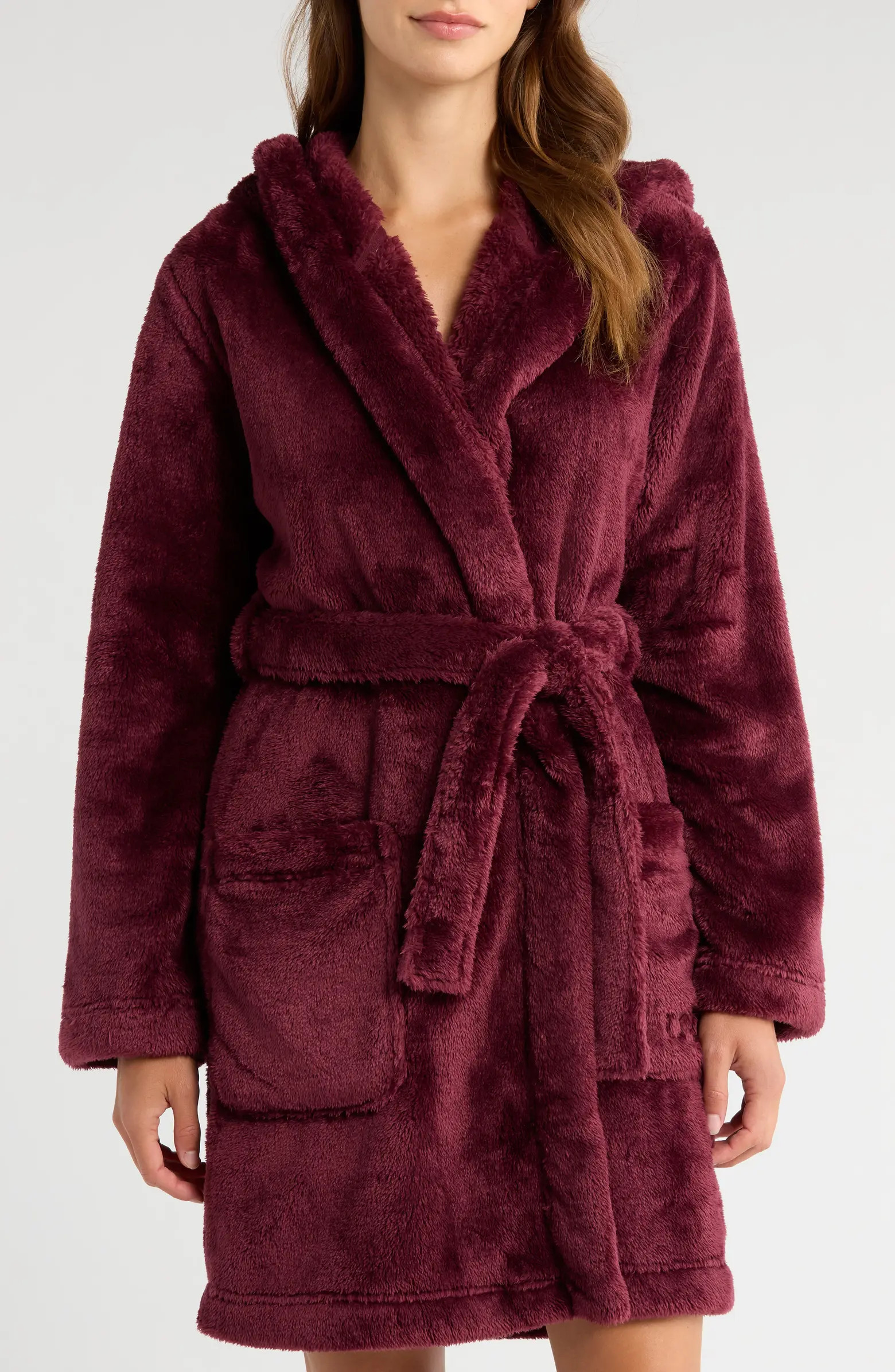 UGG® Aarti Faux Shearling Hooded Robe | Nordstrom | Nordstrom