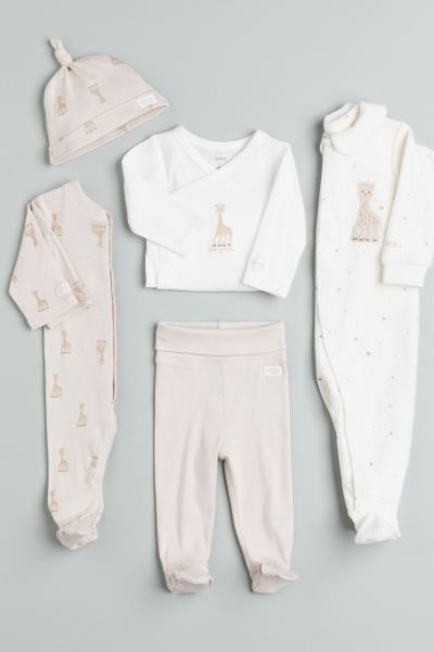 Collared velour sleepsuit - White/Sophie la girafe - Kids | H&M GB | H&M (UK, MY, IN, SG, PH, TW, HK)