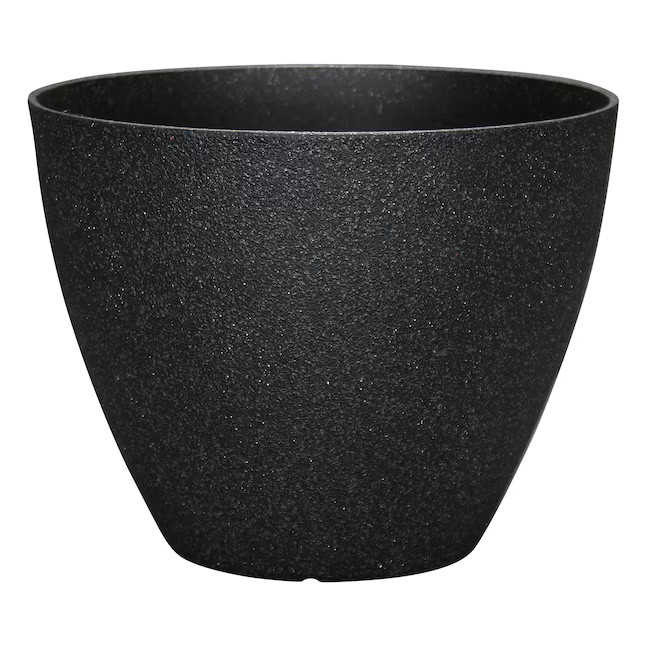 allen + roth 16.37-in W Large Black Resin Contemporary/Modern Indoor/Outdoor Planter with Drainag... | Lowe's